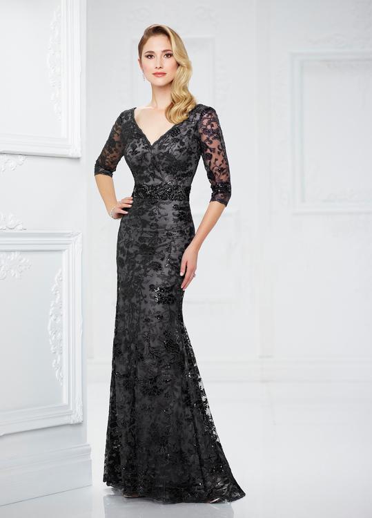 Montage By Mon Cheri - 217932 Embroidered Illusion Sleeve Gown