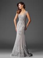 Clarisse - M6421 Sweetheart Lace Applique Evening Gown