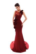 Tarik Ediz - 93478 Floral Lace Fitted Evening Dress