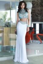 Alyce Paris - 6372 Two Piece Dress In Diamond White Multi-color