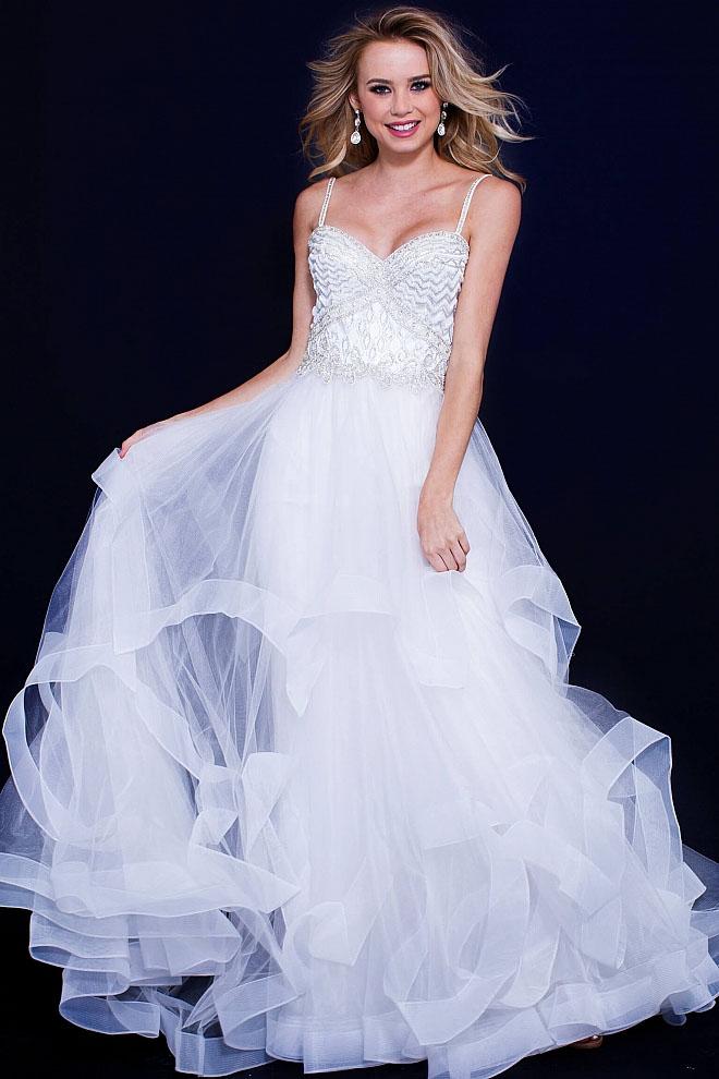 Jovani - 50116 Embellished Sweetheart Layered Tulle Ballgown