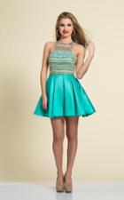 Dave & Johnny - 3075 Beaded Cut-in Halter Cocktail Dress