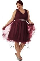 Sydney's Closet - Ruched V-neck Tulle A-line Cocktail Dress Sc8074