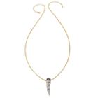 Heather Hawkins - Gemstone Horn Rolo Chain Necklace In Dendritic Opal