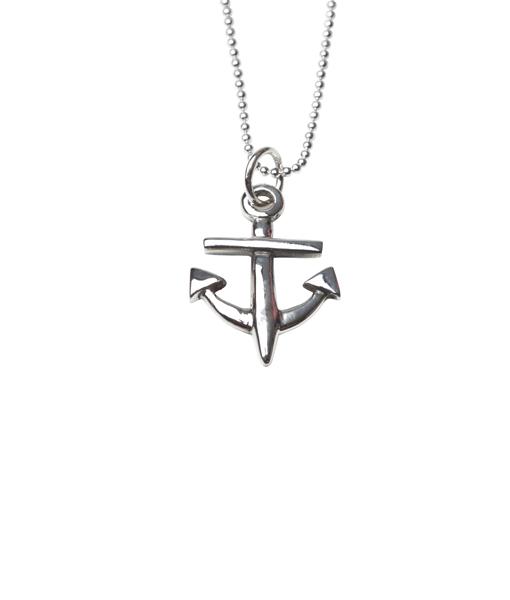 Femme Metale Jewelry - Open Anchor Pendant Necklace