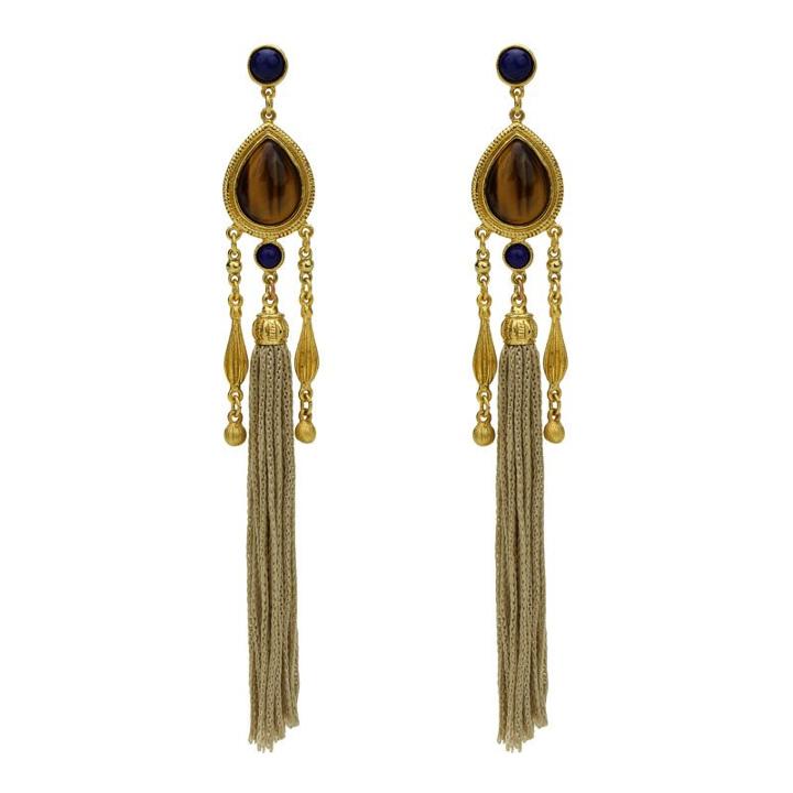 Ben-amun - Silk Road Teardrop Tassel Earrings