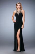 Gigi - 22825 Sheer Beaded Jersey Gown