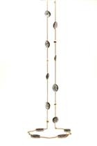 Tresor Collection - Black Rutile Smooth Long Necklace In 18k Yellow Gold
