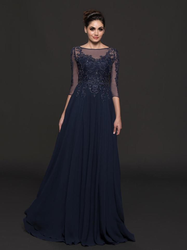 Marsoni By Colors - M214 Illusion Bateau A-line Dress