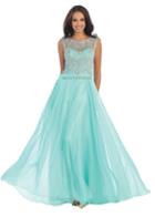 Illusion Neckline With Embellished Bodice A-line Chiffon Dress