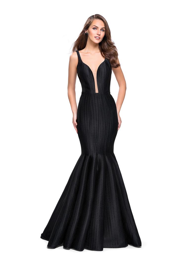 La Femme - 24773 Deep Sweetheart Neckline Net Mermaid Gown