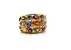 Tresor Collection - Mulicolor Tourmaline And Diamond Ring In 18k Yellow Gold
