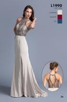 Aspeed - L1990 Jewel Accented Halter Prom A-line Dress
