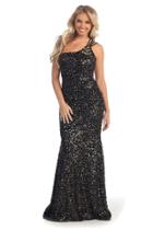 May Queen - Twinkling Sequined Asymmetrical Sheath Long Gown Rq7092