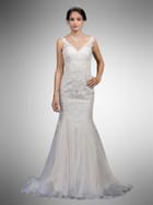 Dancing Queen - 35 Lace Appliqued Trumpet Bridal Dress