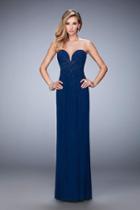 La Femme - 22070 Embellished Deep Sweetheart A-line Dress