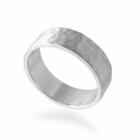 Ashley Schenkein Jewelry - Men's Hammered Wedding Band - Silver