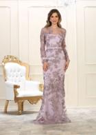 May Queen - Floral Lace Illusion Bateau Sheath Dress