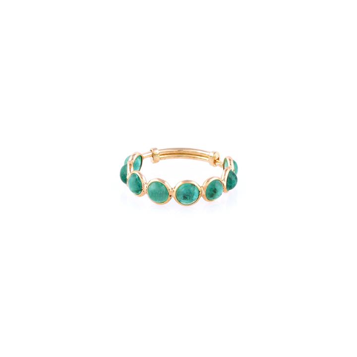 Tresor Collection - Emerald Stackable Ring With Adjustable Ring Shank In 18k Yg