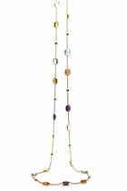Tresor Collection - Multicolor Stones Long Necklace In 18k Yellow Gold