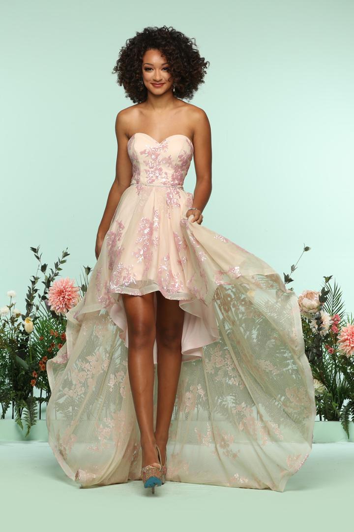 Zoey Grey - 31265 Sequined Sweetheart Jersey High Low A-line Dress