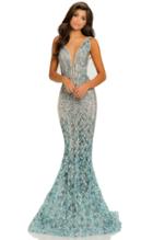 Johnathan Kayne - 8031 Deep V-neck Ornate Lace Mermaid Gown