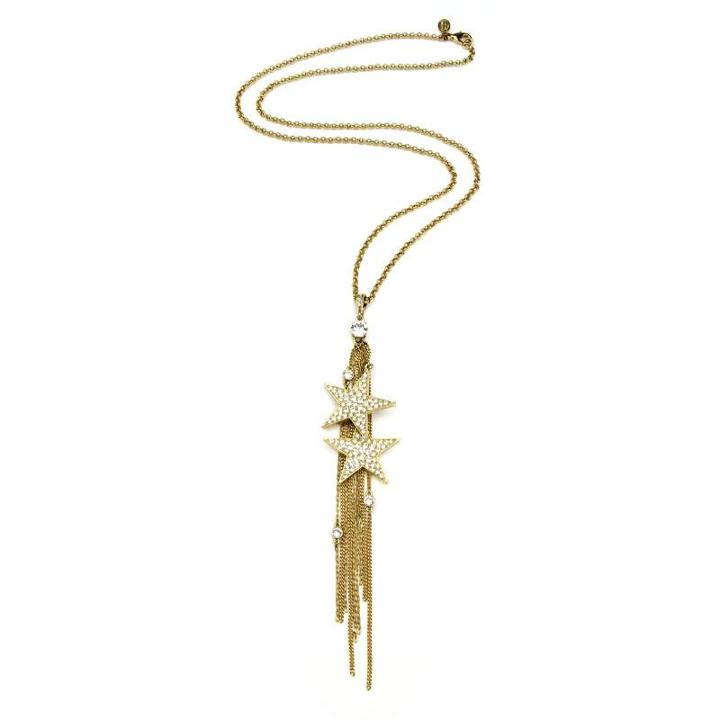 Ben-amun - Rock Star Crystal Gold Tassel Necklace