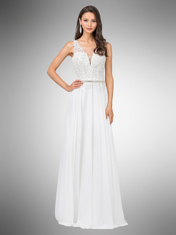 Dancing Queen - Jewel Speckled Lace Bodice Long Gown