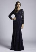 Lara Dresses - 33593 Beaded Lace Illusion Bateau Sheath Dress