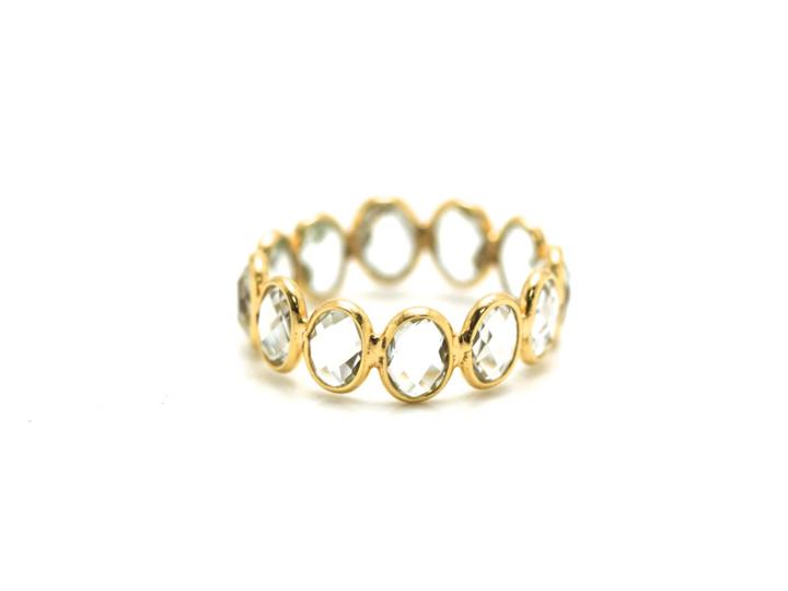 Tresor Collection - Green Amethyst Stackable Ring Band In 18k Yellow Gold