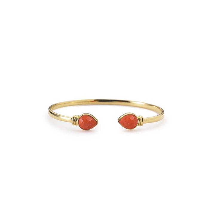 Margaret Elizabeth - Petite Teardrop Bangle Coral