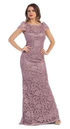 May Queen - Rq-7281 Lace Illusion Jewel Sheath Dress