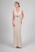 Daymor Couture - Sleeveless V Neck Empire Gown With Bolero 418