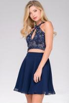 Jovani - Jvn41476 Beaded Two Piece Halter Cocktail Dress