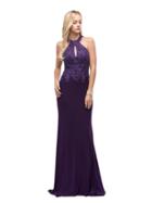 Lace Applique Long Prom Dress With Keyhole