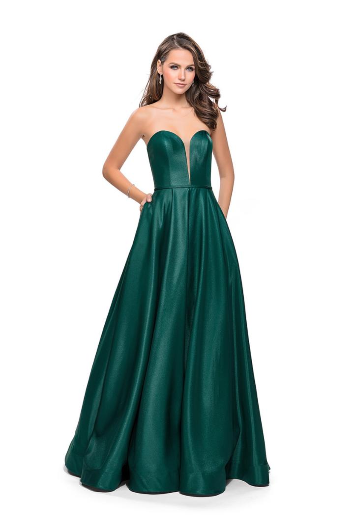 La Femme - 26088 Deep Sweetheart Mikado A-line Gown
