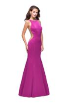 La Femme - 26076 Halter Neck Satin Trumpet Dress