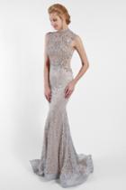 Terani Couture - 1723e4272 High Neck Embroidered Evening Dress