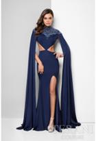 Terani Evening - Ravishing Cape Sleeves Sheath Gown 1713e3323