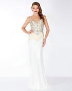 Mac Duggal - 62957r Sleeveless Beaded Formal With Fringe Detail