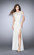 La Femme - All Lace Cutout Open Back Crystal Sparkle Prom Dress 23565