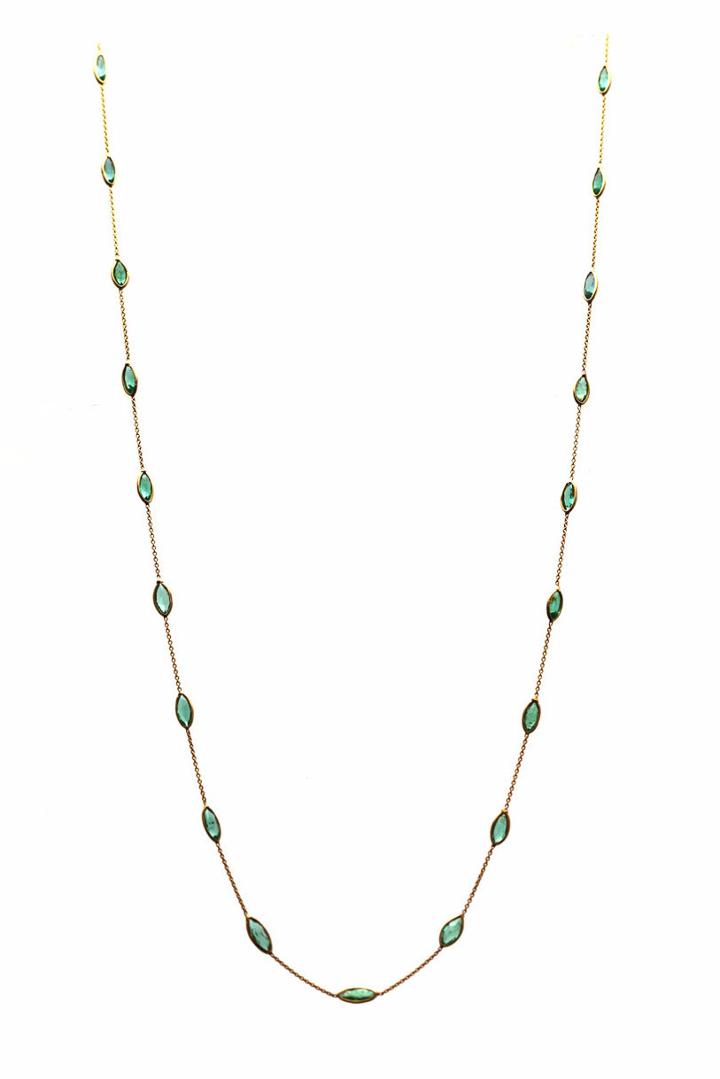 Tresor Collection - Emerald Marquise Necklace In 18k Yellow Gold