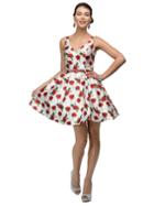 Dancing Queen - V-neck Floral Dress In Rose Print 9443