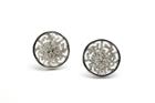 Tresor Collection - Signature Logo Earring In 15mm With Diamond In 18k White Gold