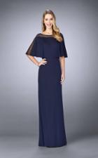 La Femme - 23113 Faux Cape Jersey Column Dress