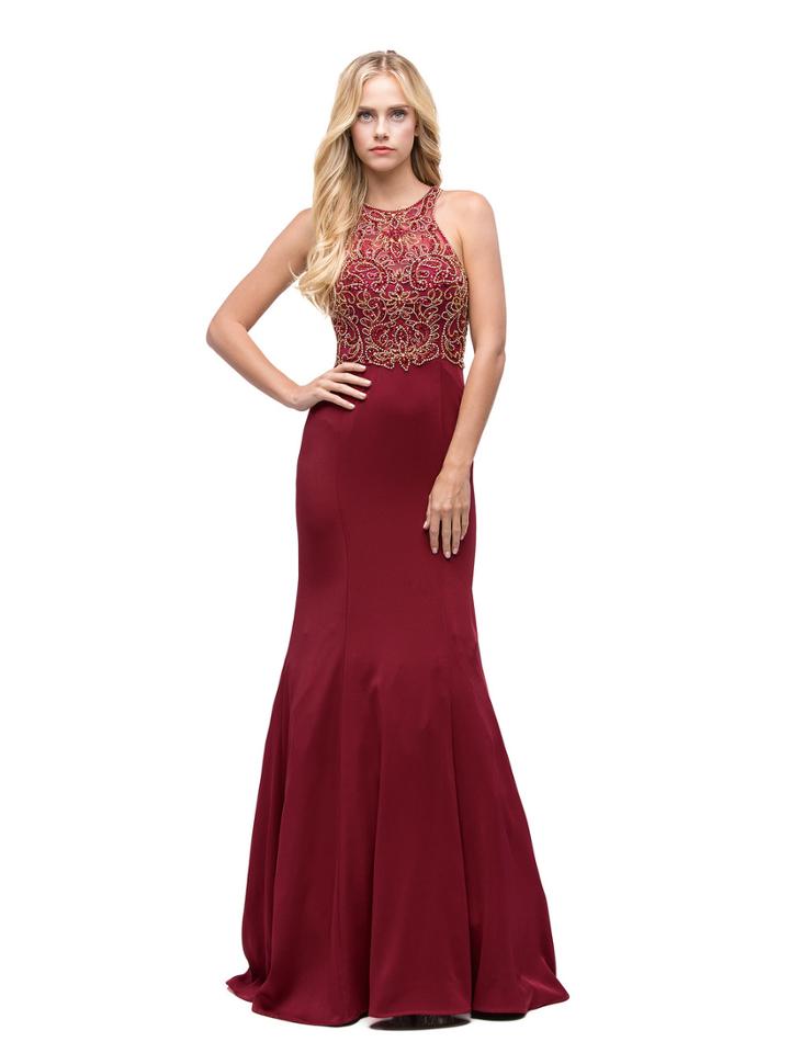 Halter Prom Dress With Embellished Bodice