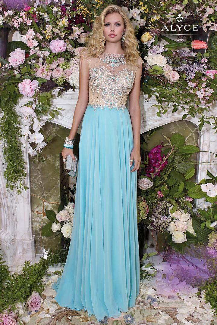 Alyce Paris - 6507 Prom Dress In Blue Radiance Nude