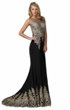Elizabeth K - Beaded Lace Applique Embellished Gown Gl2166-1