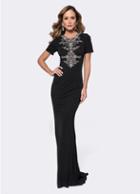 Ashley Lauren - 1187 Short Sleeve Jersey Evening Dress
