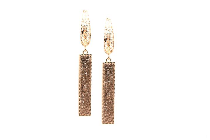 Tresor Collection - Lattice Dangling Earrings In 18k Rose Gold